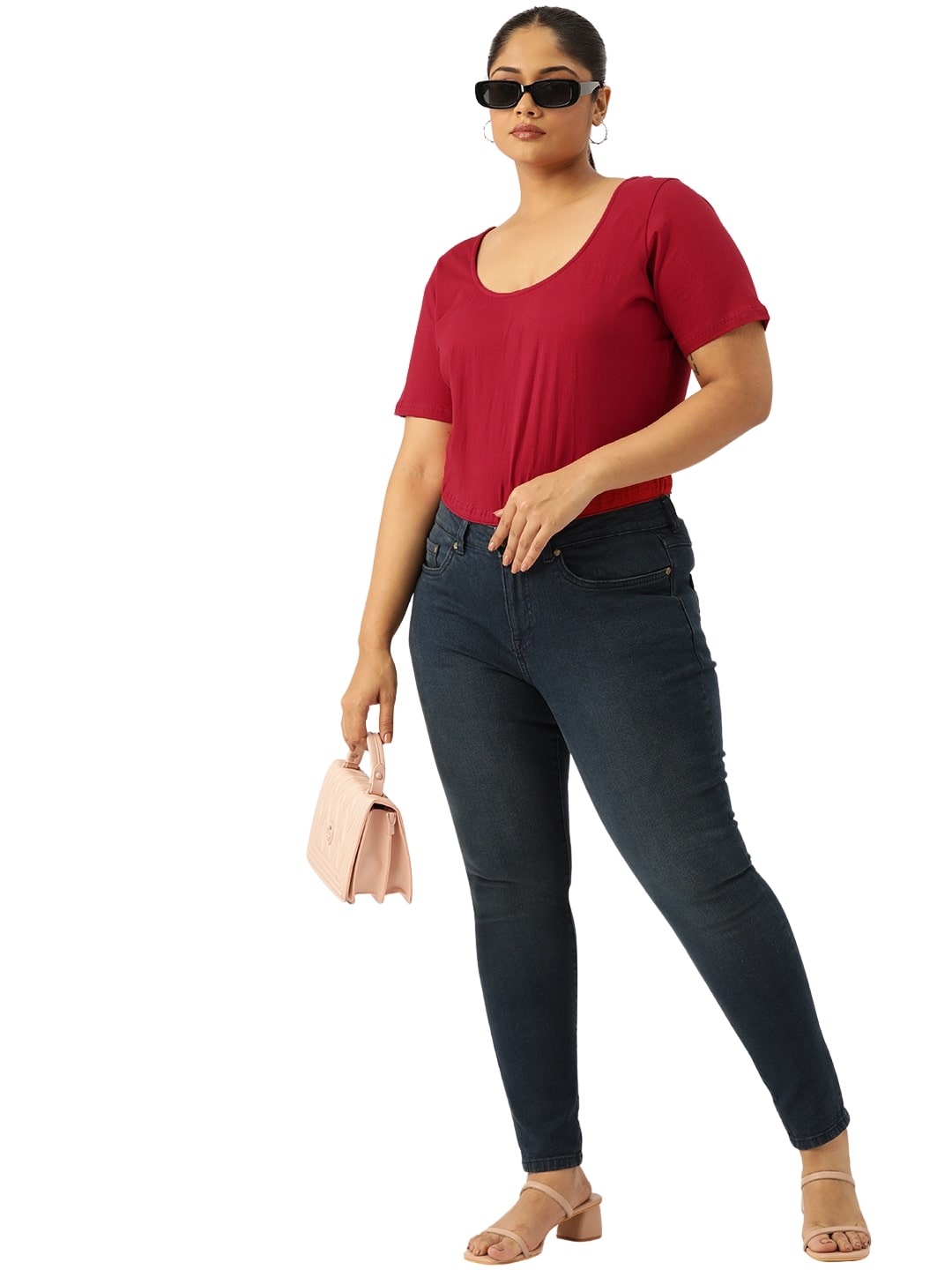Plus Size Cotton Knitted Crop Top