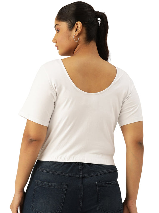 Plus Size Cotton Knitted Crop Top