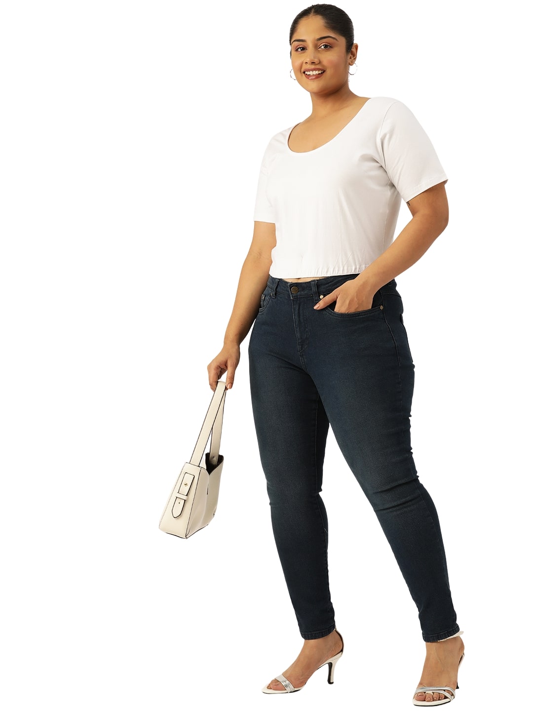 Plus Size Cotton Knitted Crop Top