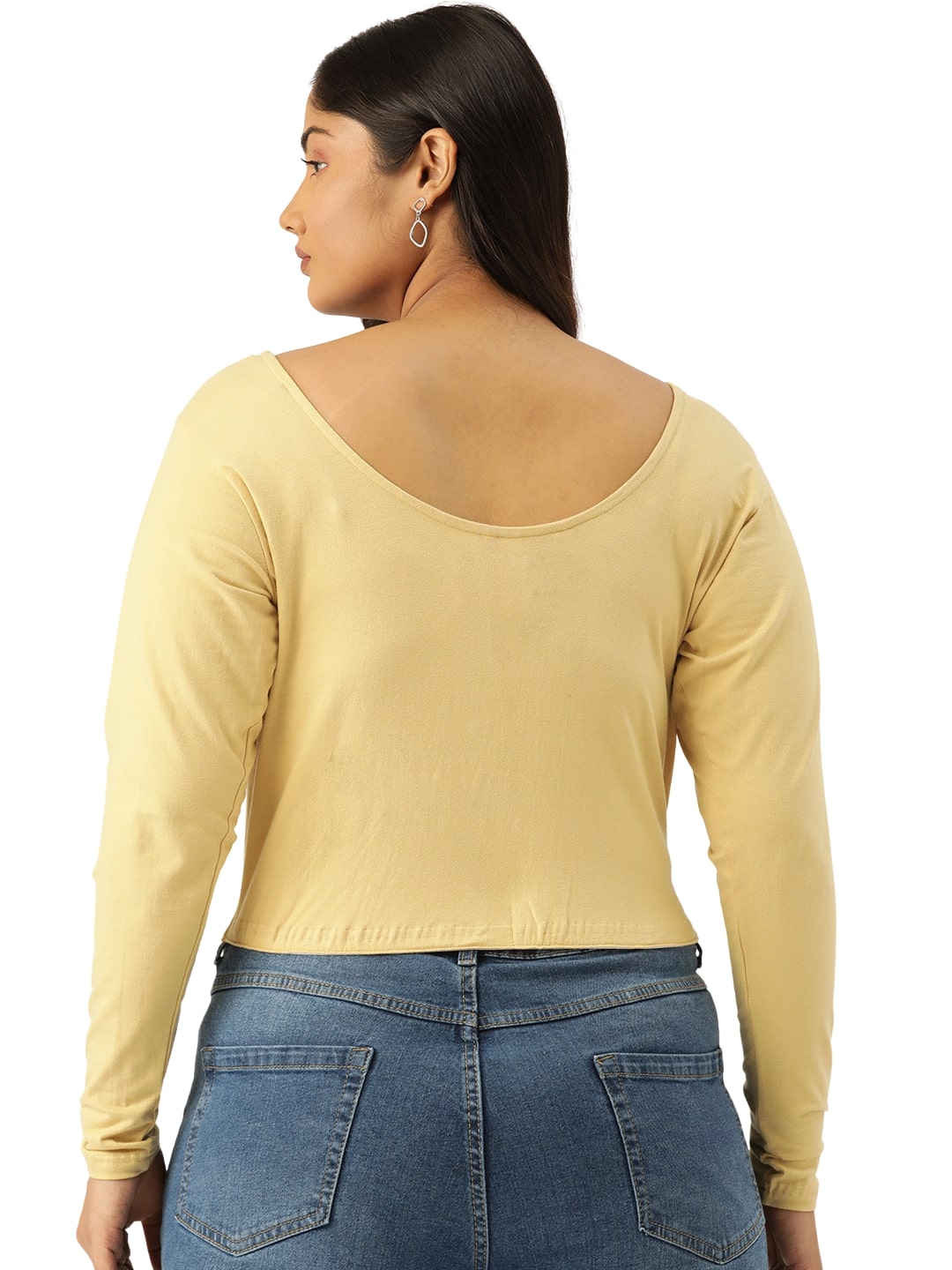 Plus Size Cotton Knitted Crop Top