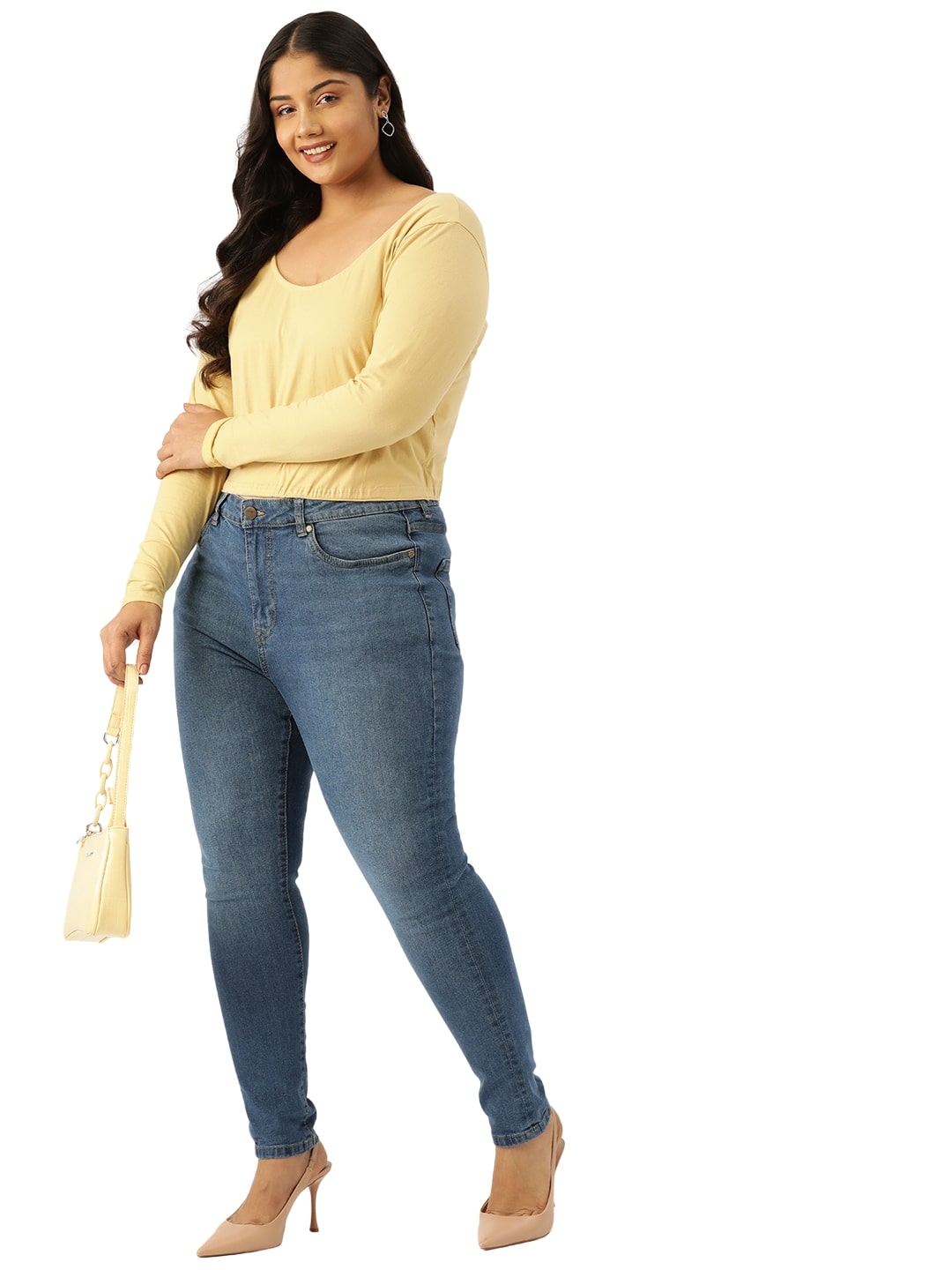 Plus Size Cotton Knitted Crop Top