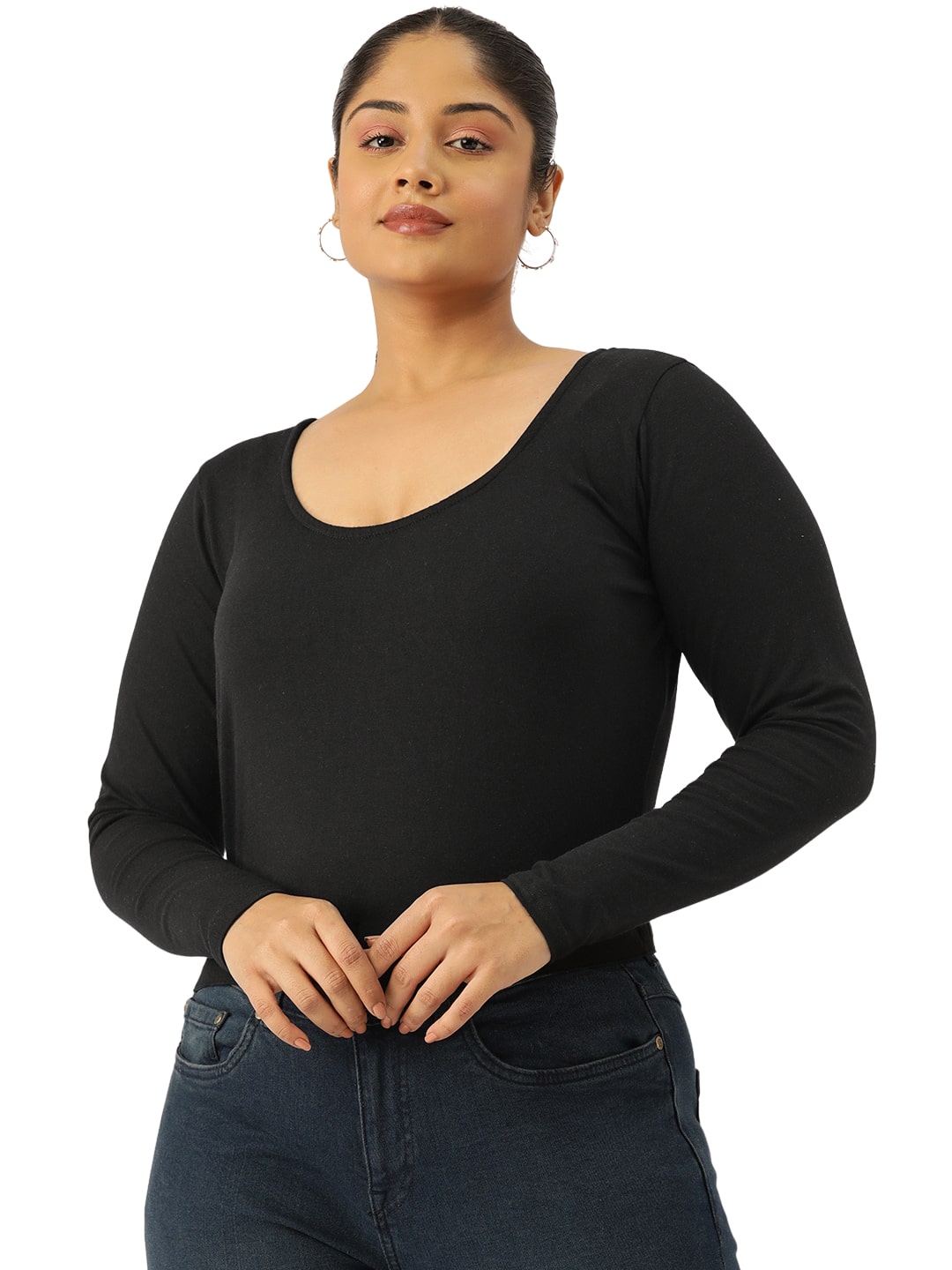Plus Size Cotton Knitted Crop Top