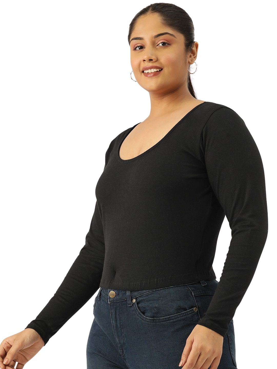 Plus Size Cotton Knitted Crop Top