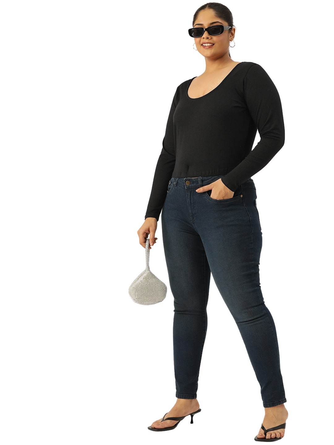Plus Size Cotton Knitted Crop Top