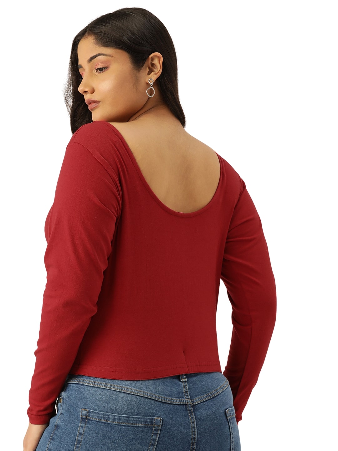 Plus Size Cotton Knitted Crop Top