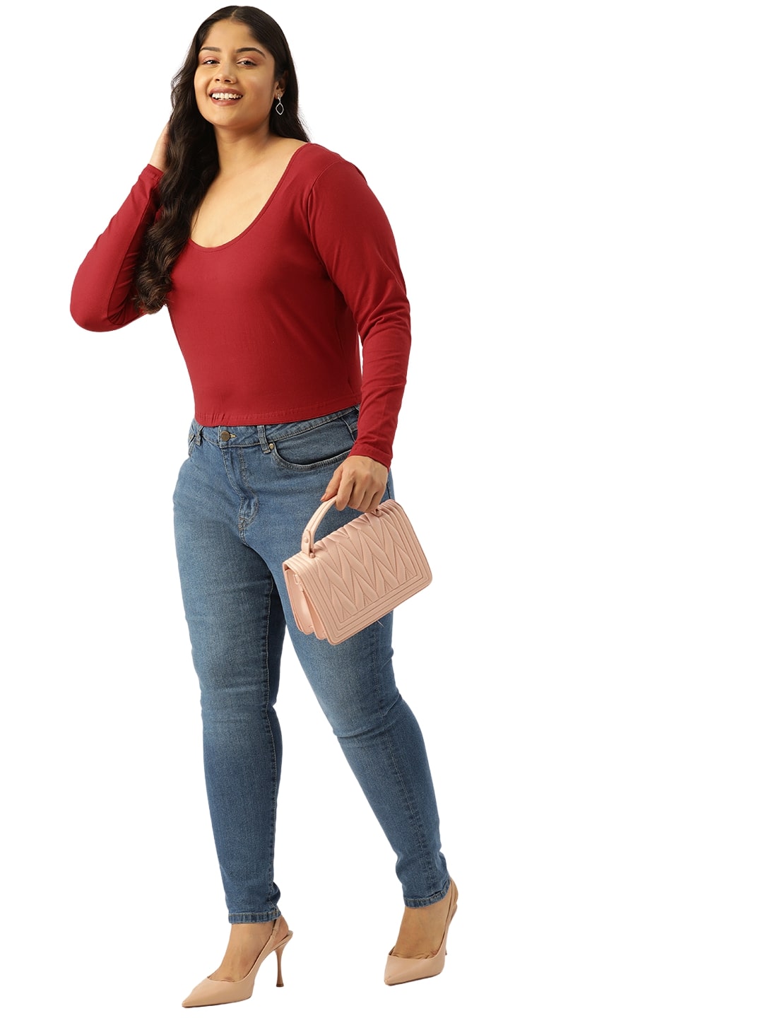 Plus Size Cotton Knitted Crop Top