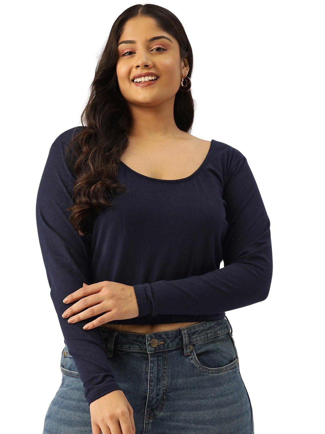 Plus Size Cotton Knitted Crop Top
