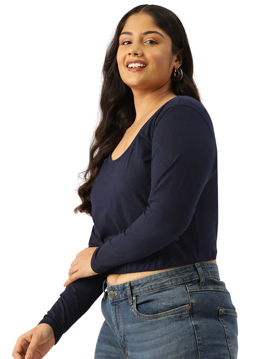Plus Size Cotton Knitted Crop Top
