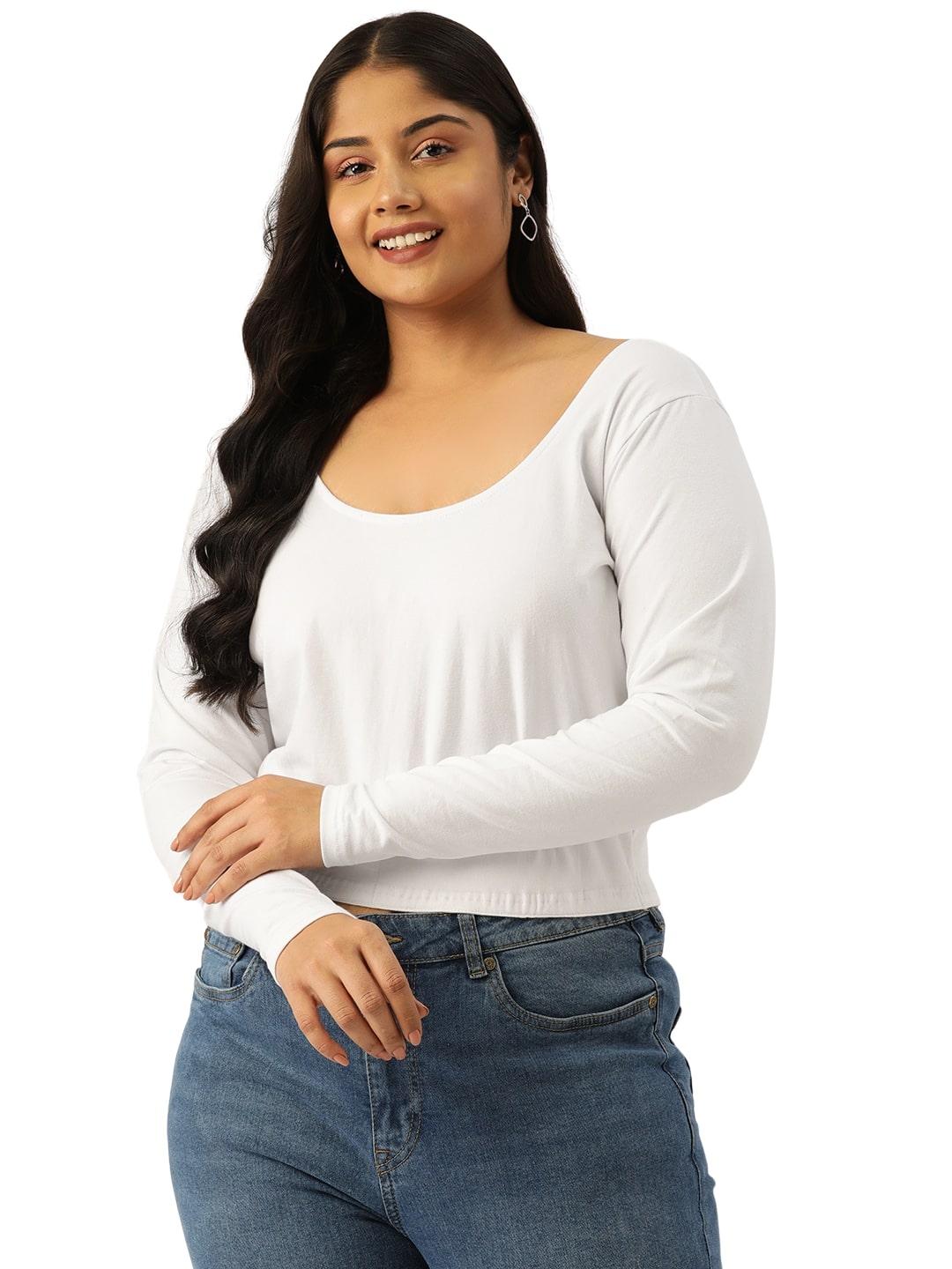 Plus Size Cotton Knitted Crop Top