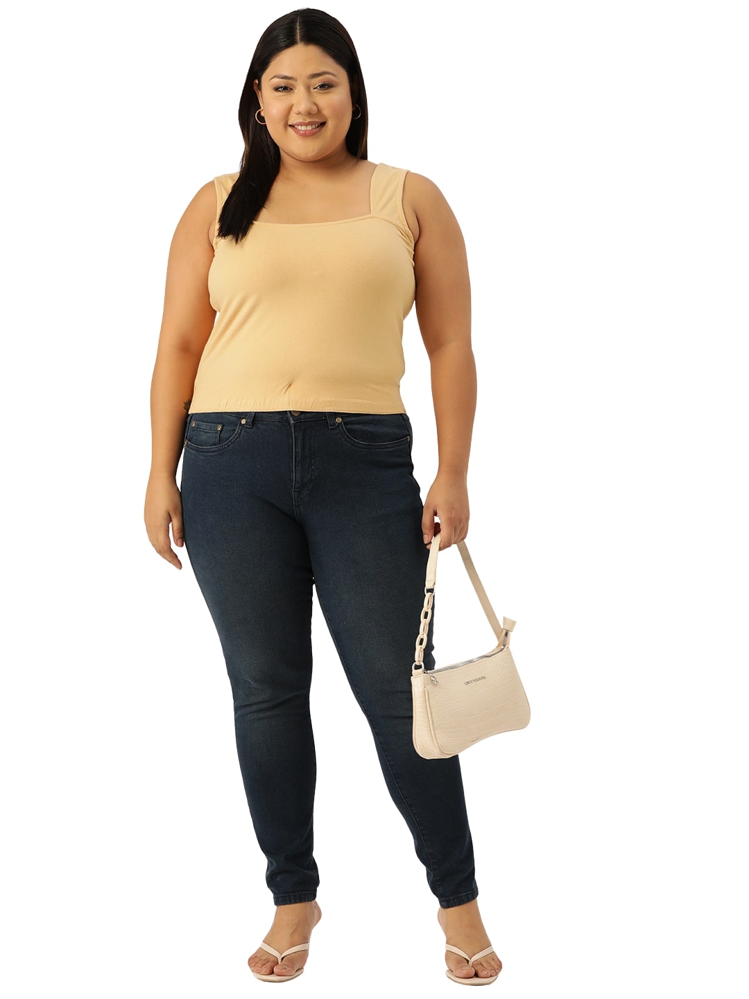 Plus Size Cotton Knitted Crop Top