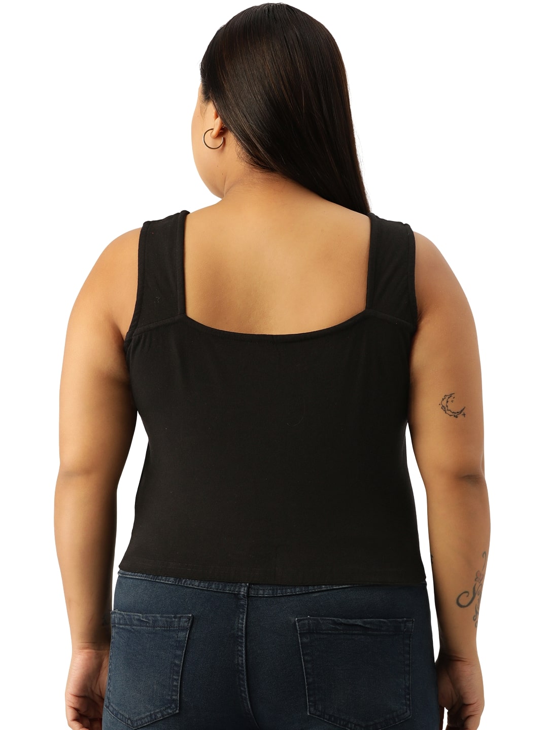 Plus Size Cotton Knitted Crop Top