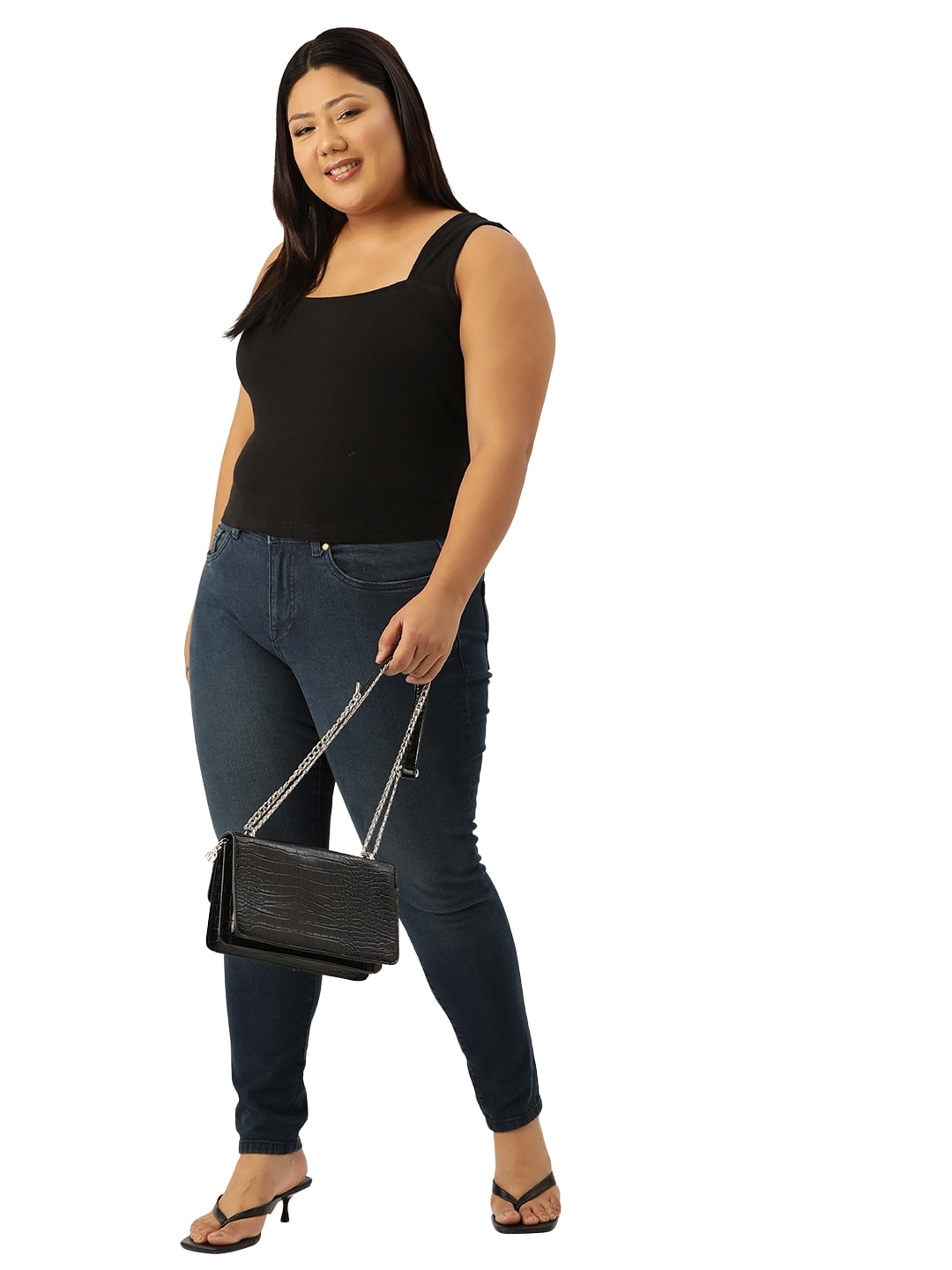 Plus Size Cotton Knitted Crop Top