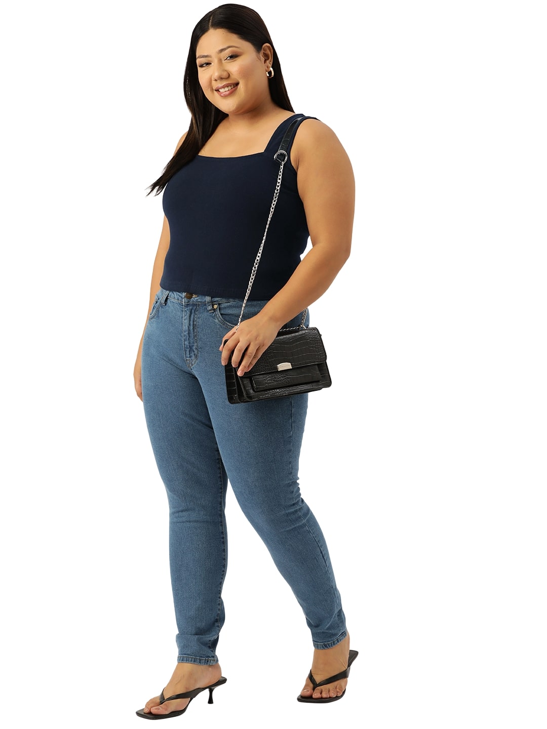 Plus Size Cotton Knitted Crop Top