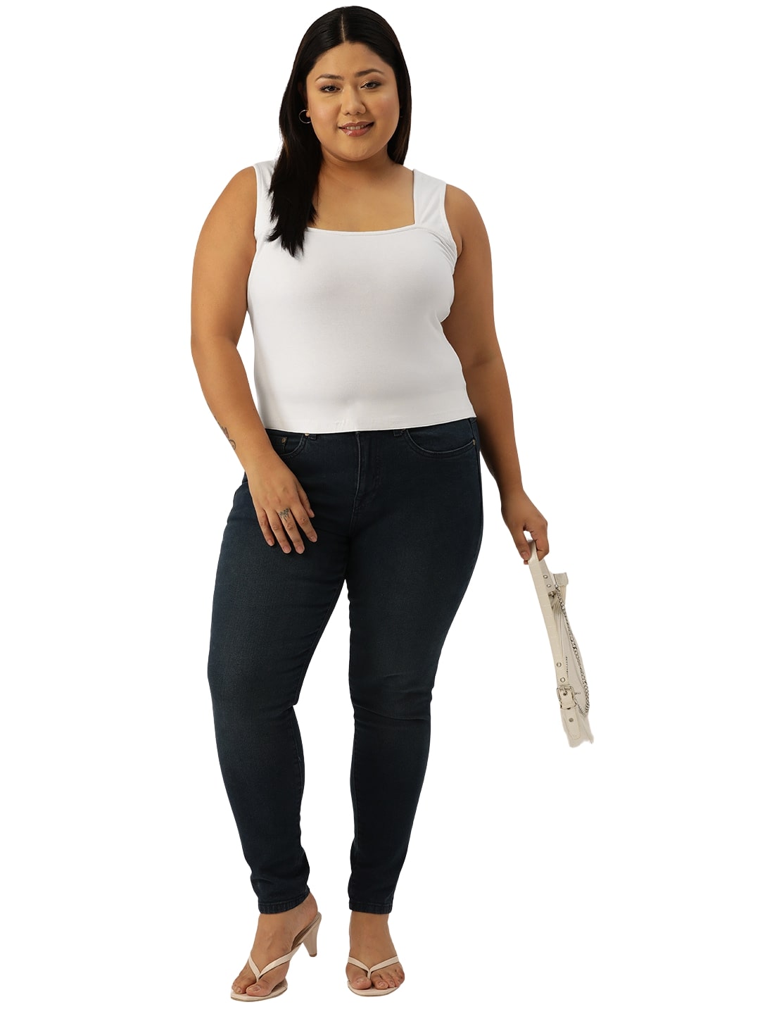Plus Size Cotton Knitted Crop Top