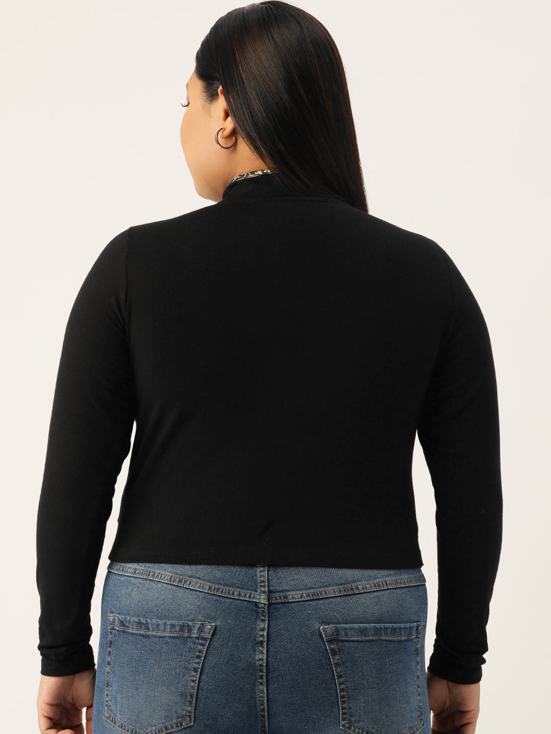 Plus Size Cotton Knitted Crop Top