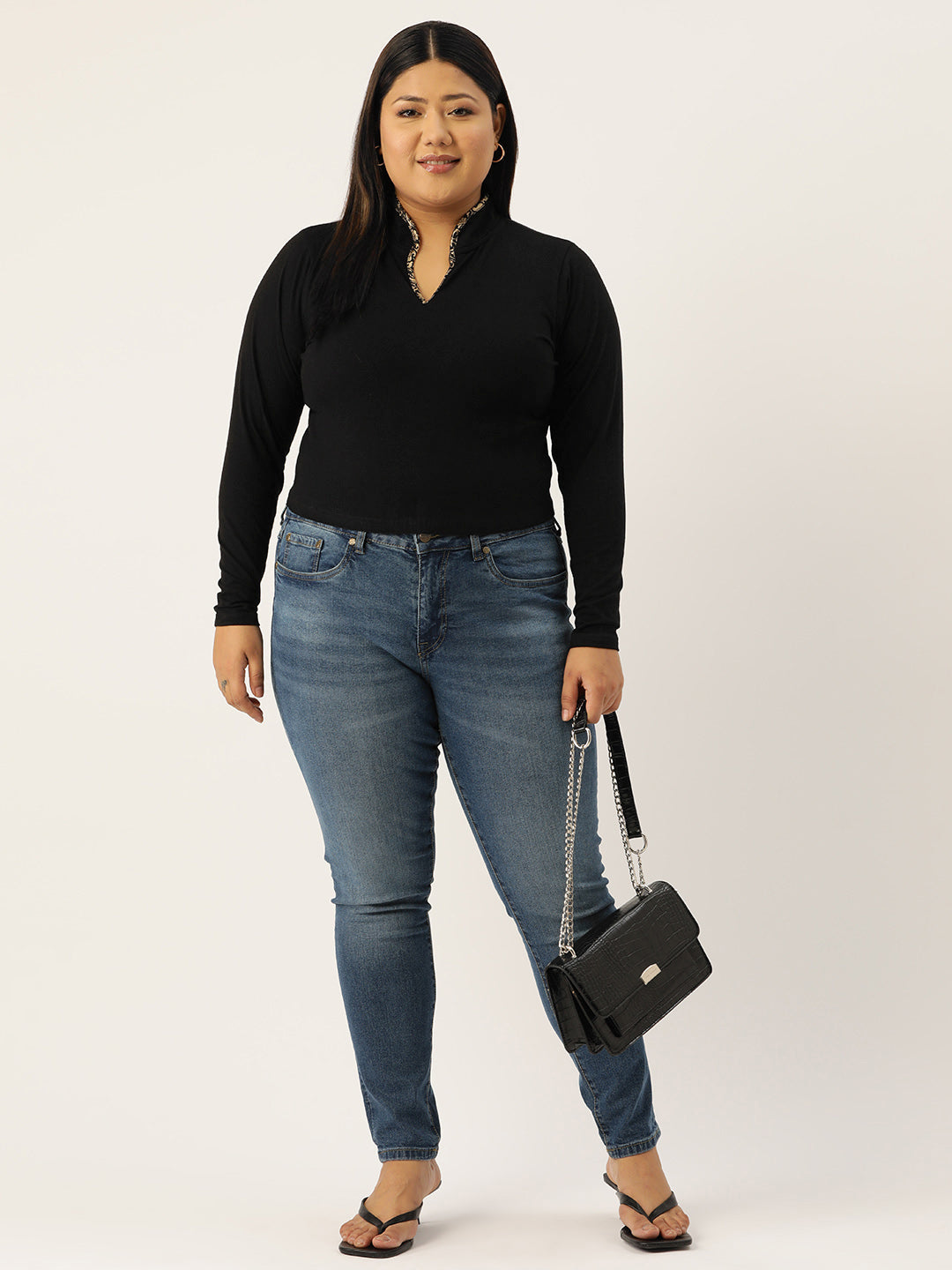 Plus Size Cotton Knitted Crop Top