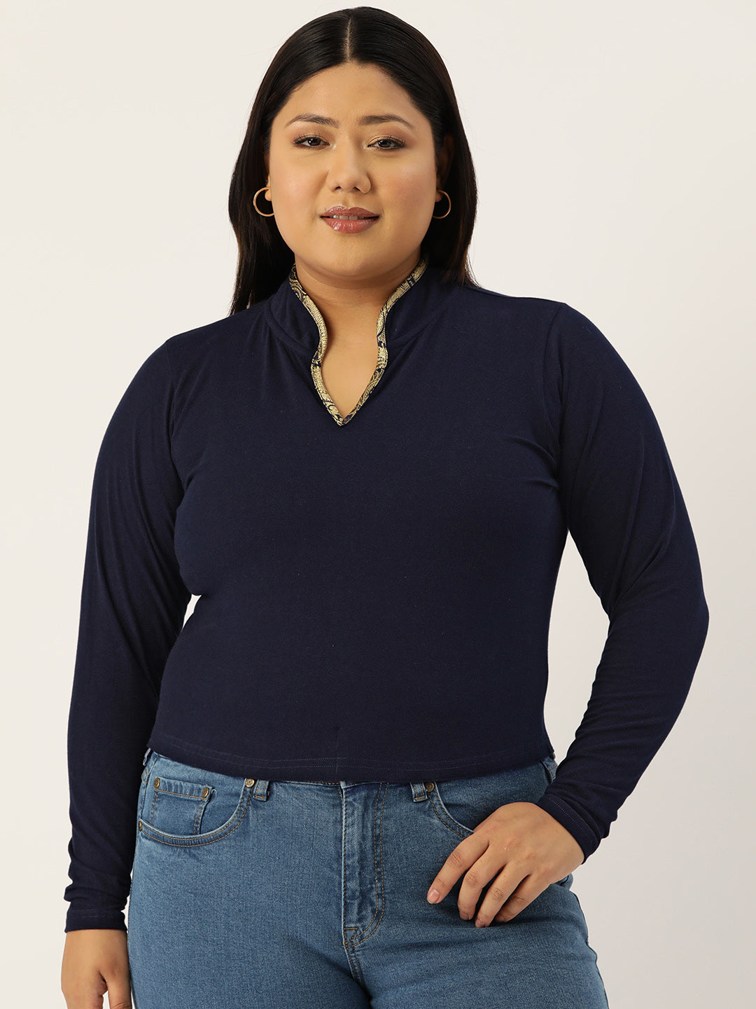 Plus Size Cotton Knitted Crop Top