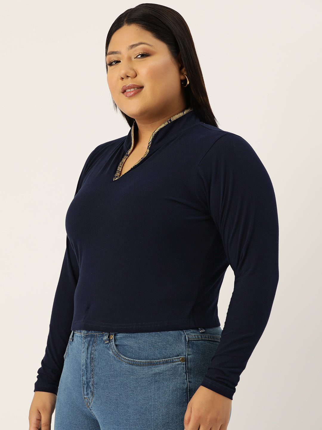 Plus Size Cotton Knitted Crop Top