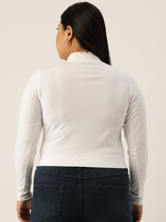 Plus Size Cotton Knitted Crop Top
