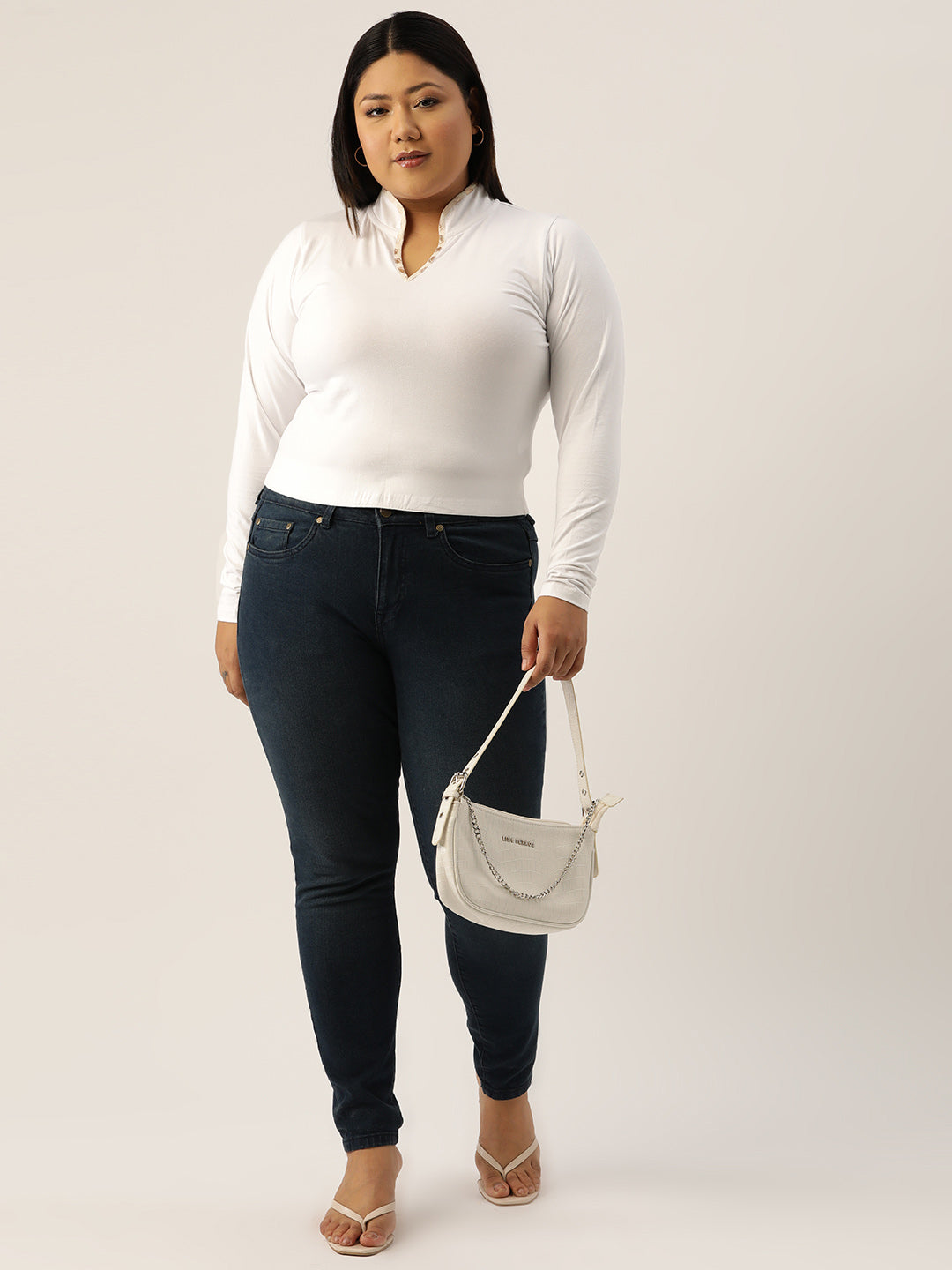 Plus Size Cotton Knitted Crop Top