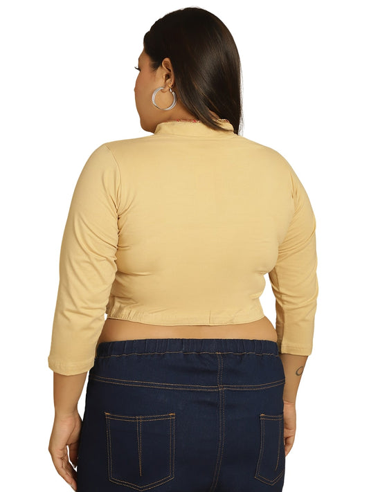 Plus Size Cotton Knitted Crop Top