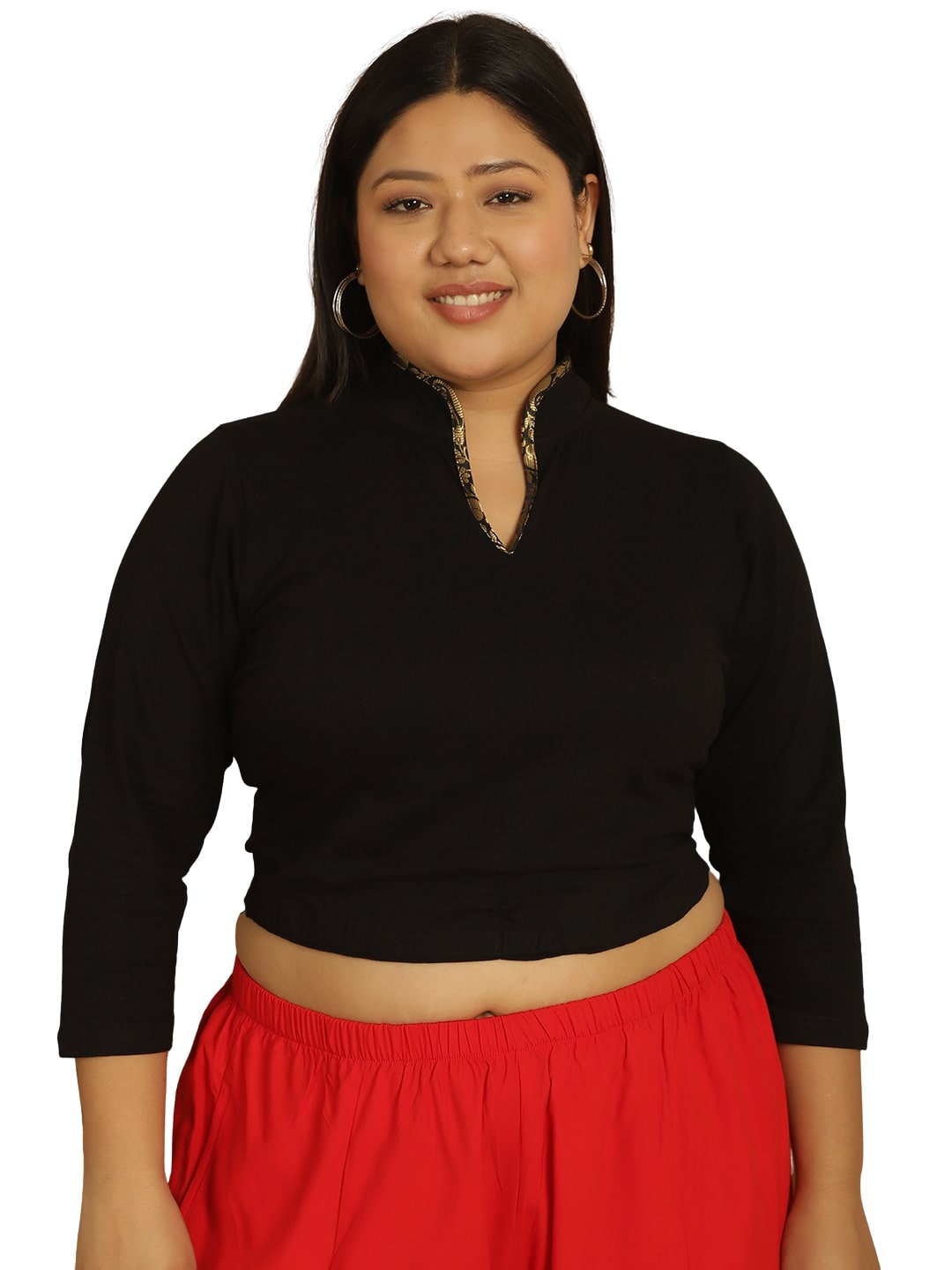 Plus Size Cotton Knitted Crop Top