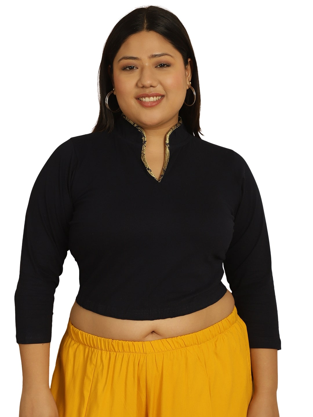 Plus Size Cotton Knitted Crop Top