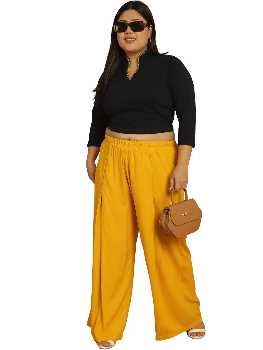 Plus Size Cotton Knitted Crop Top