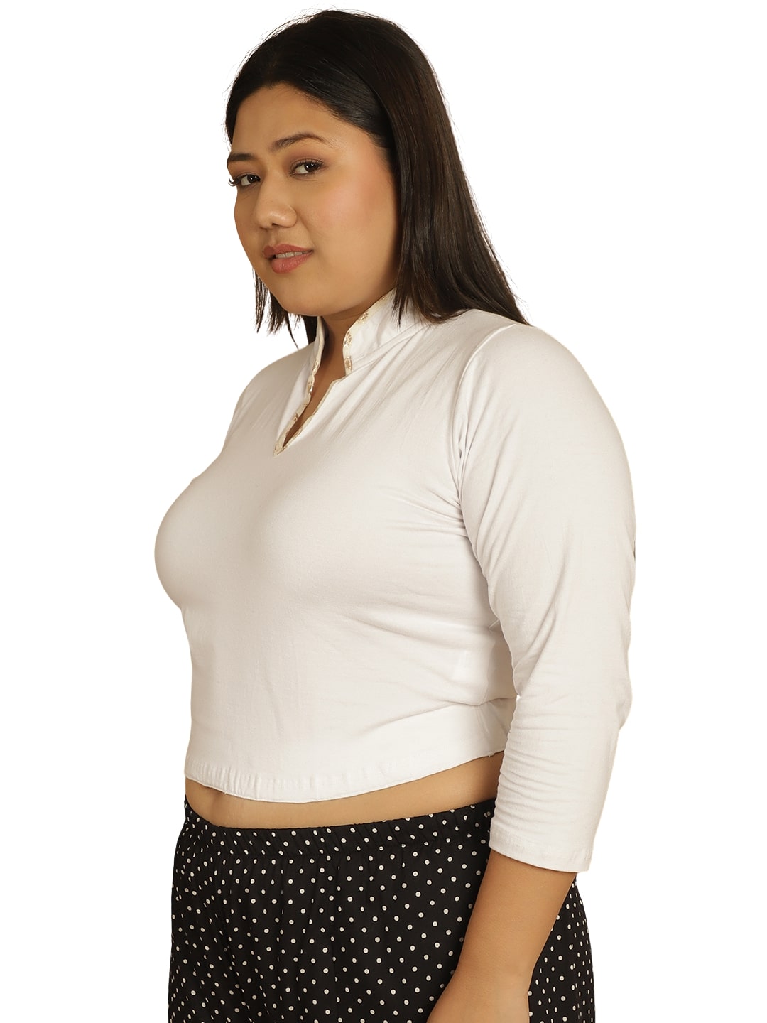 Plus Size Cotton Knitted Crop Top