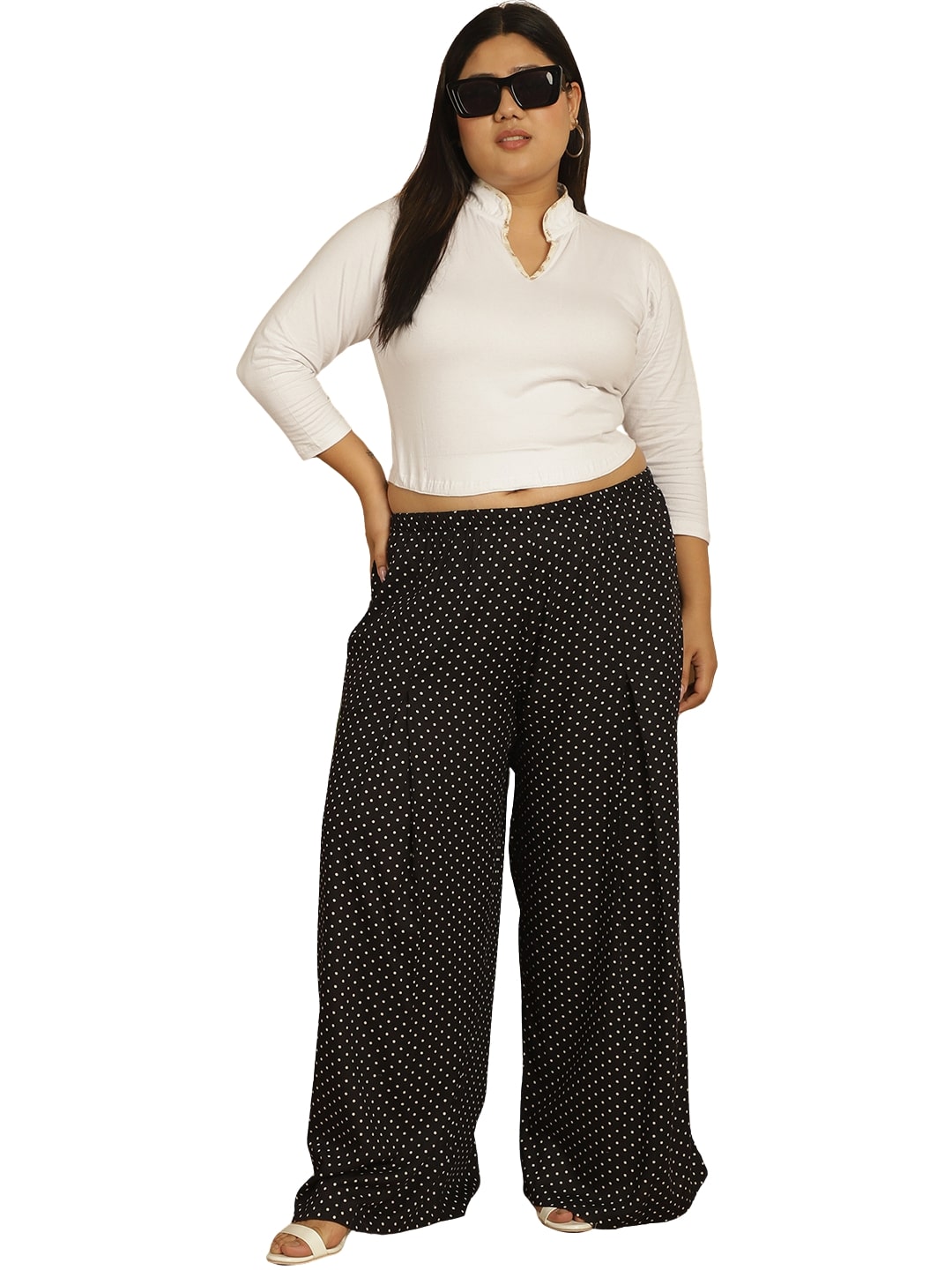 Plus Size Cotton Knitted Crop Top