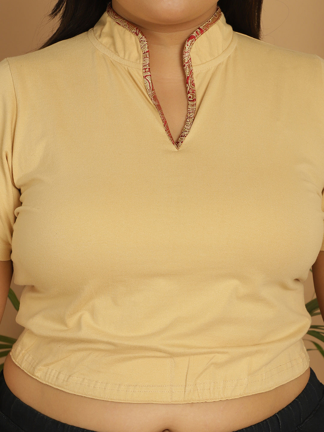 Plus Size Cotton Knitted Crop Top