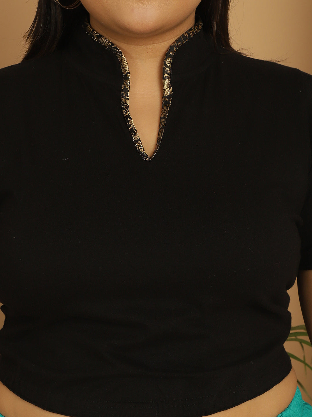 Plus Size Cotton Knitted Crop Top