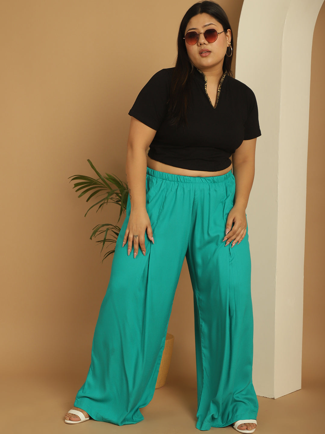 Plus Size Cotton Knitted Crop Top