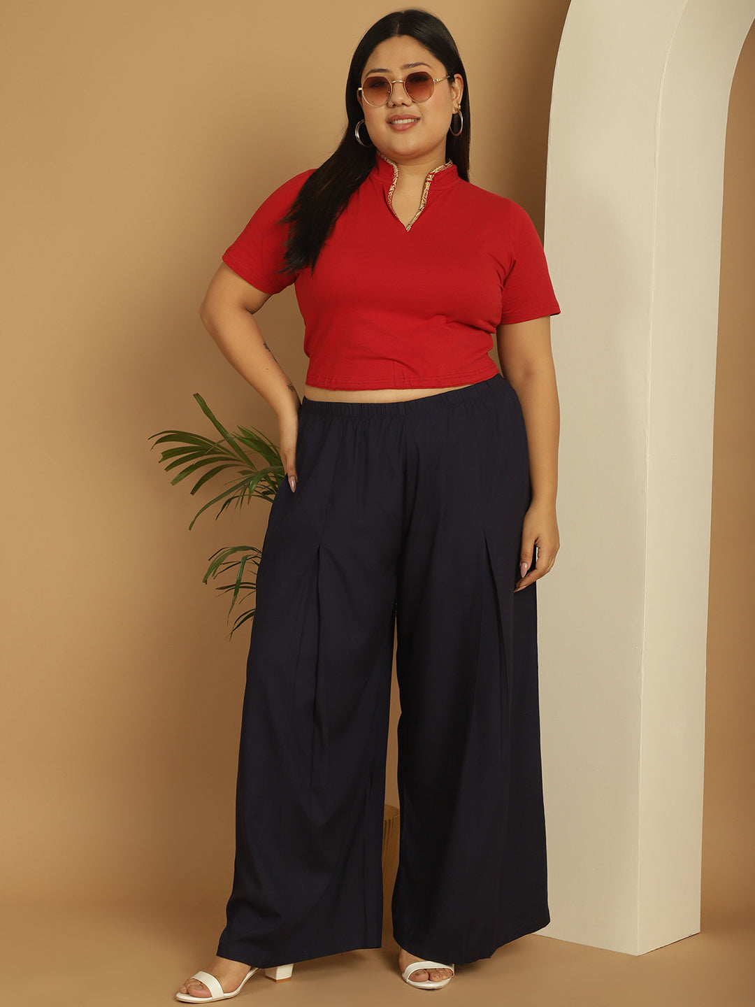 Plus Size Cotton Knitted Crop Top