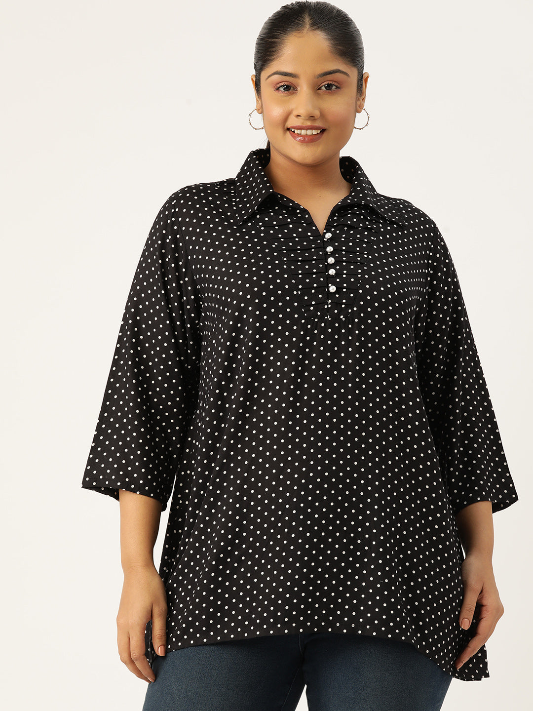 Plus Size Longline Woven Top