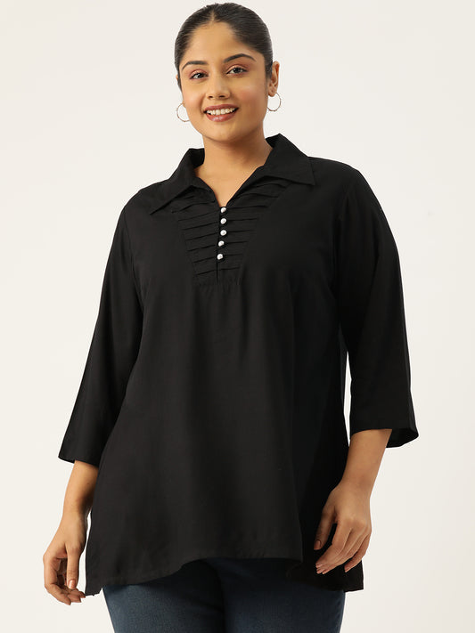Plus Size Longline Woven Top