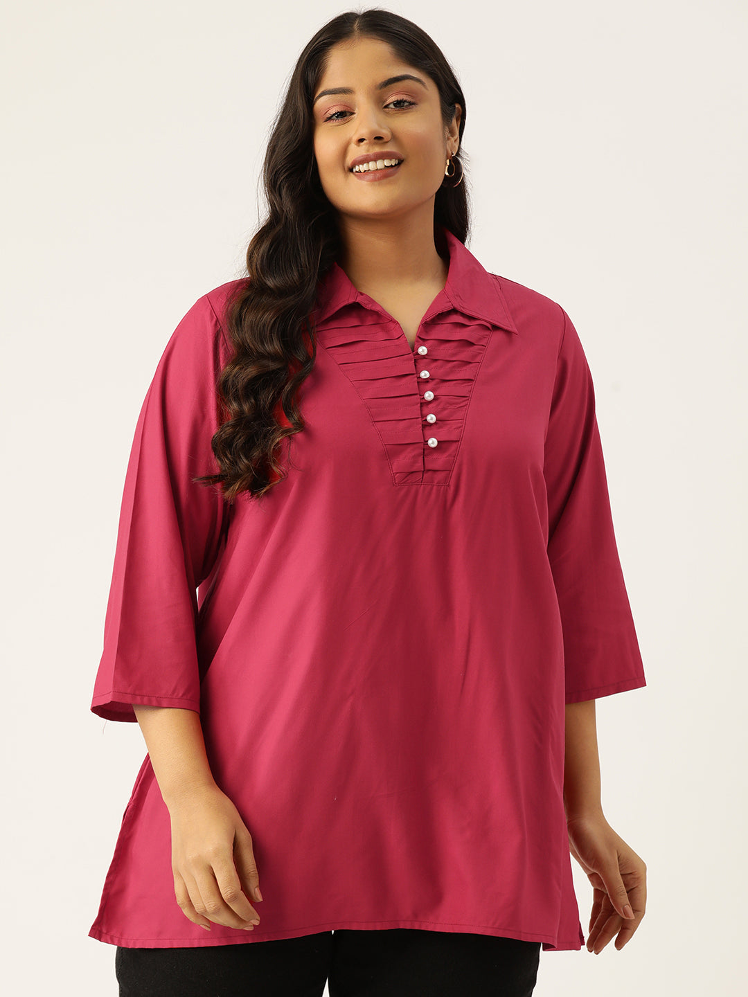 Plus Size Longline Woven Top