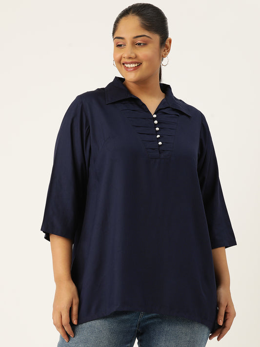 Plus Size Longline Woven Top