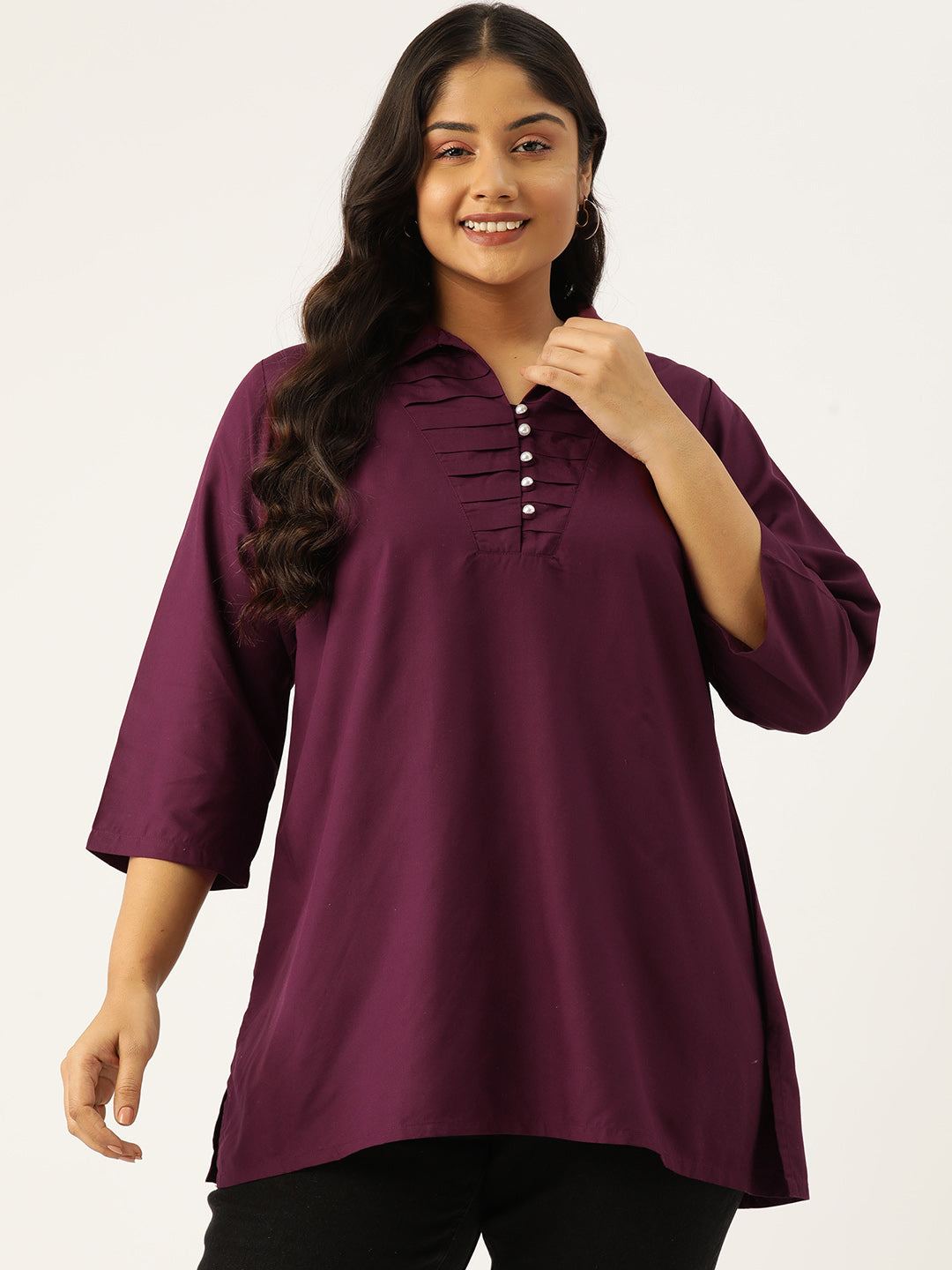 Plus Size Longline Woven Top