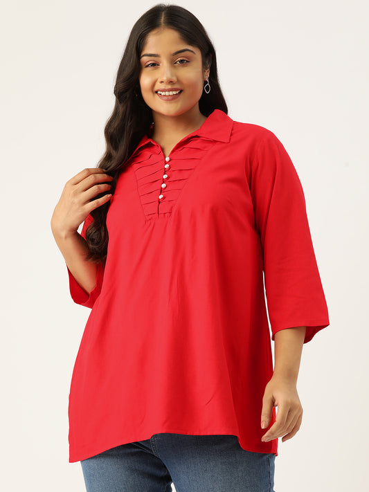 Plus Size Longline Woven Top