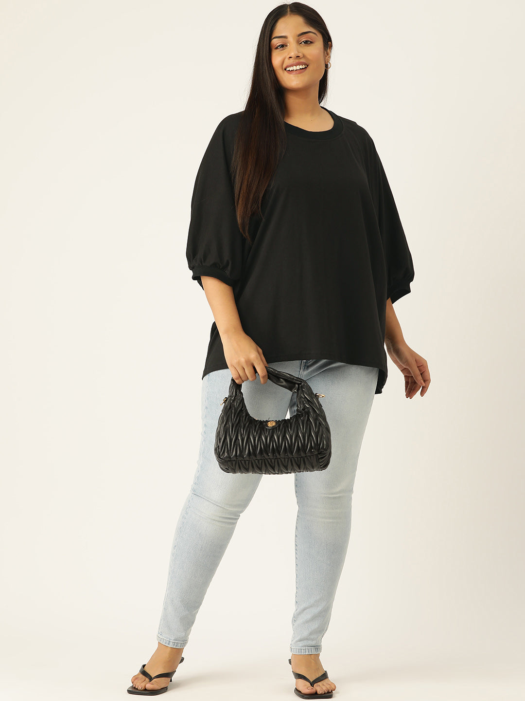 Plus Size Cotton Knitted Longline Top