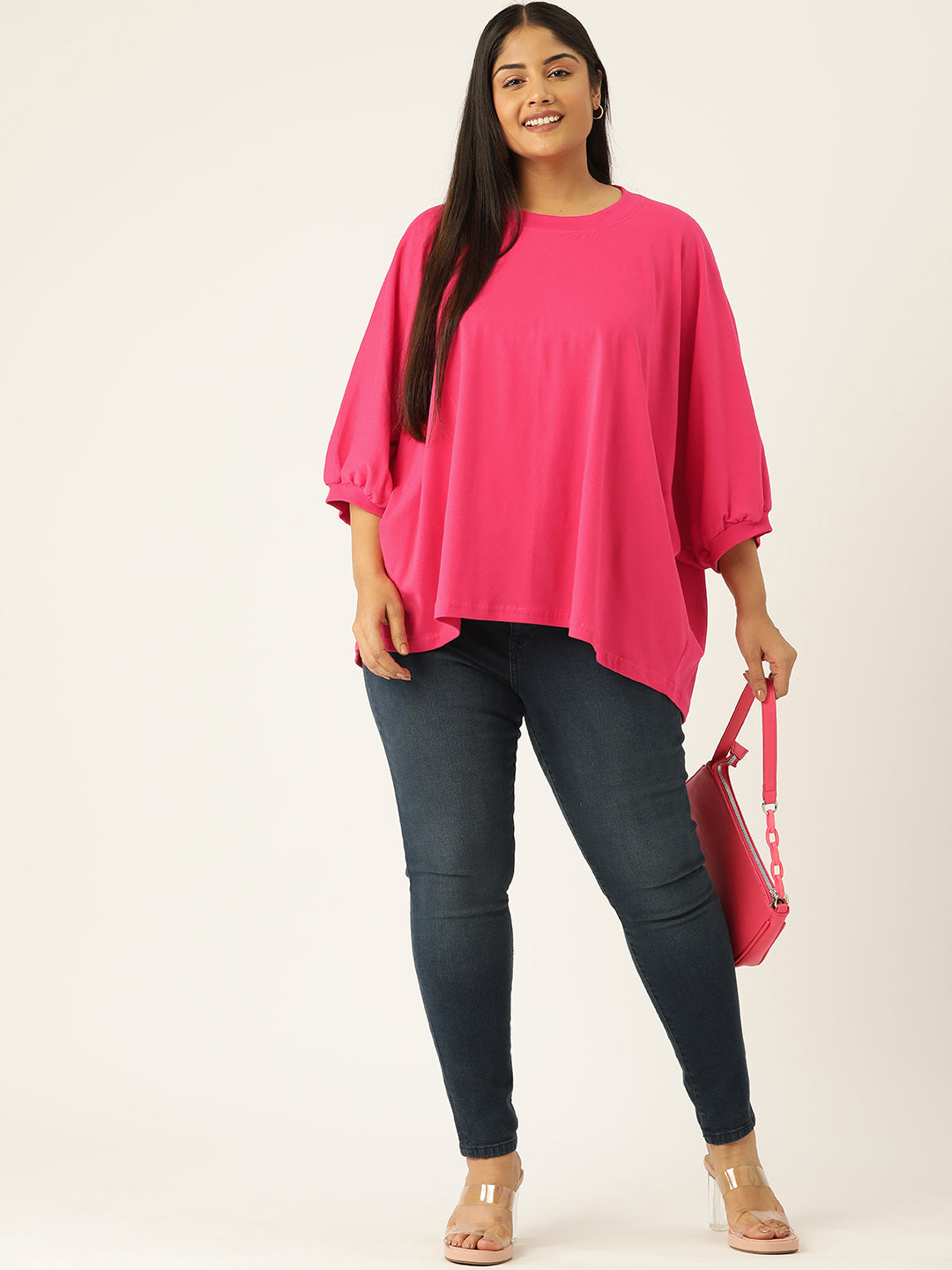 Plus Size Cotton Knitted Longline Top