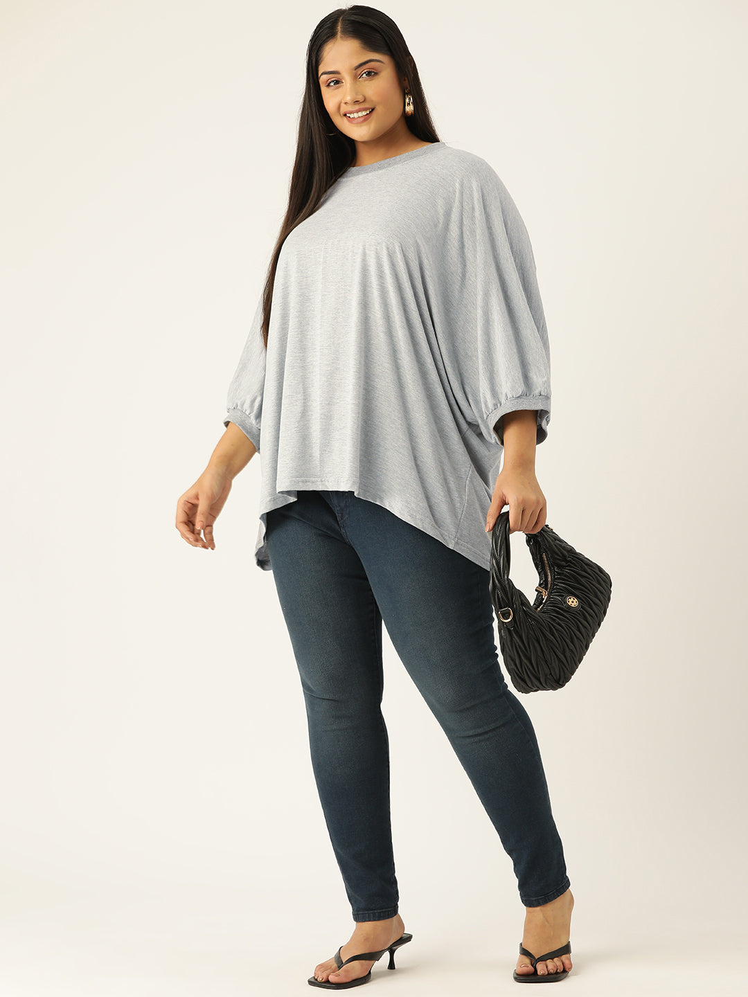 Plus Size Cotton Knitted Longline Top