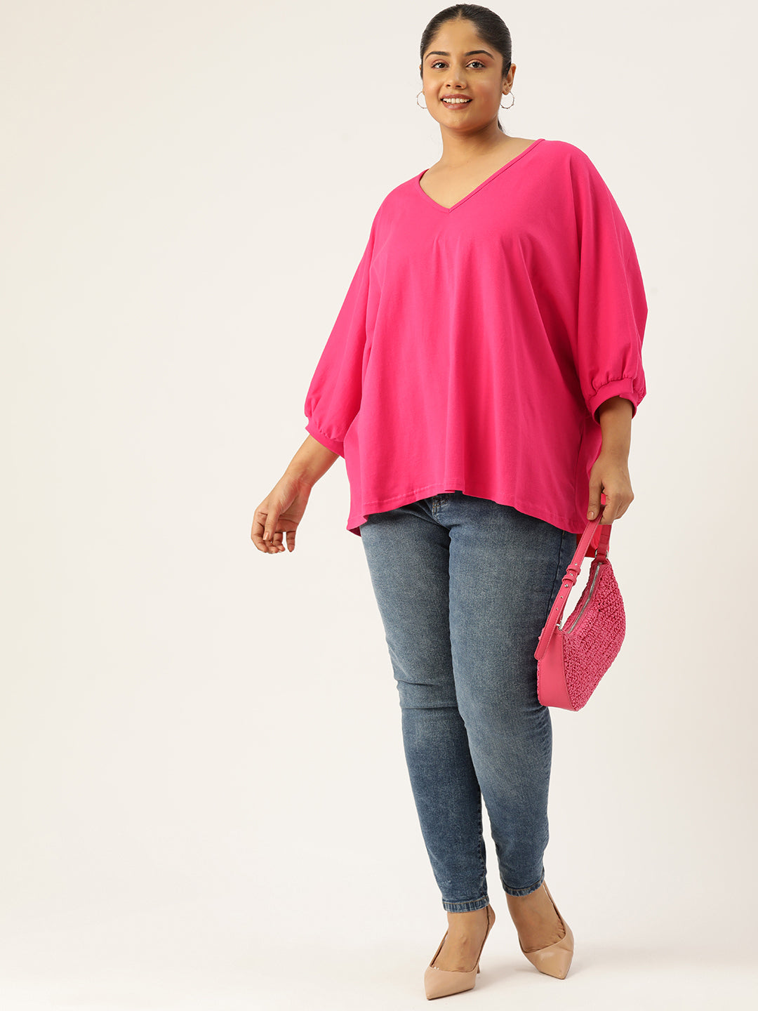 Plus Size Cotton Knitted Longline Top