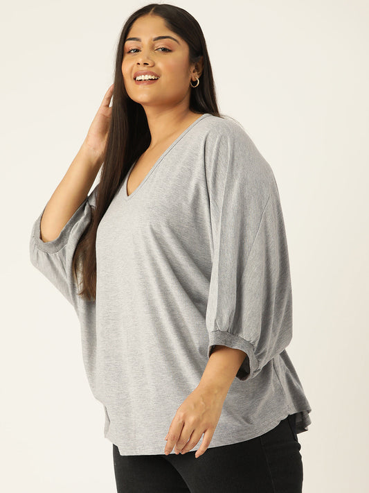 Plus Size Cotton Knitted Longline Top