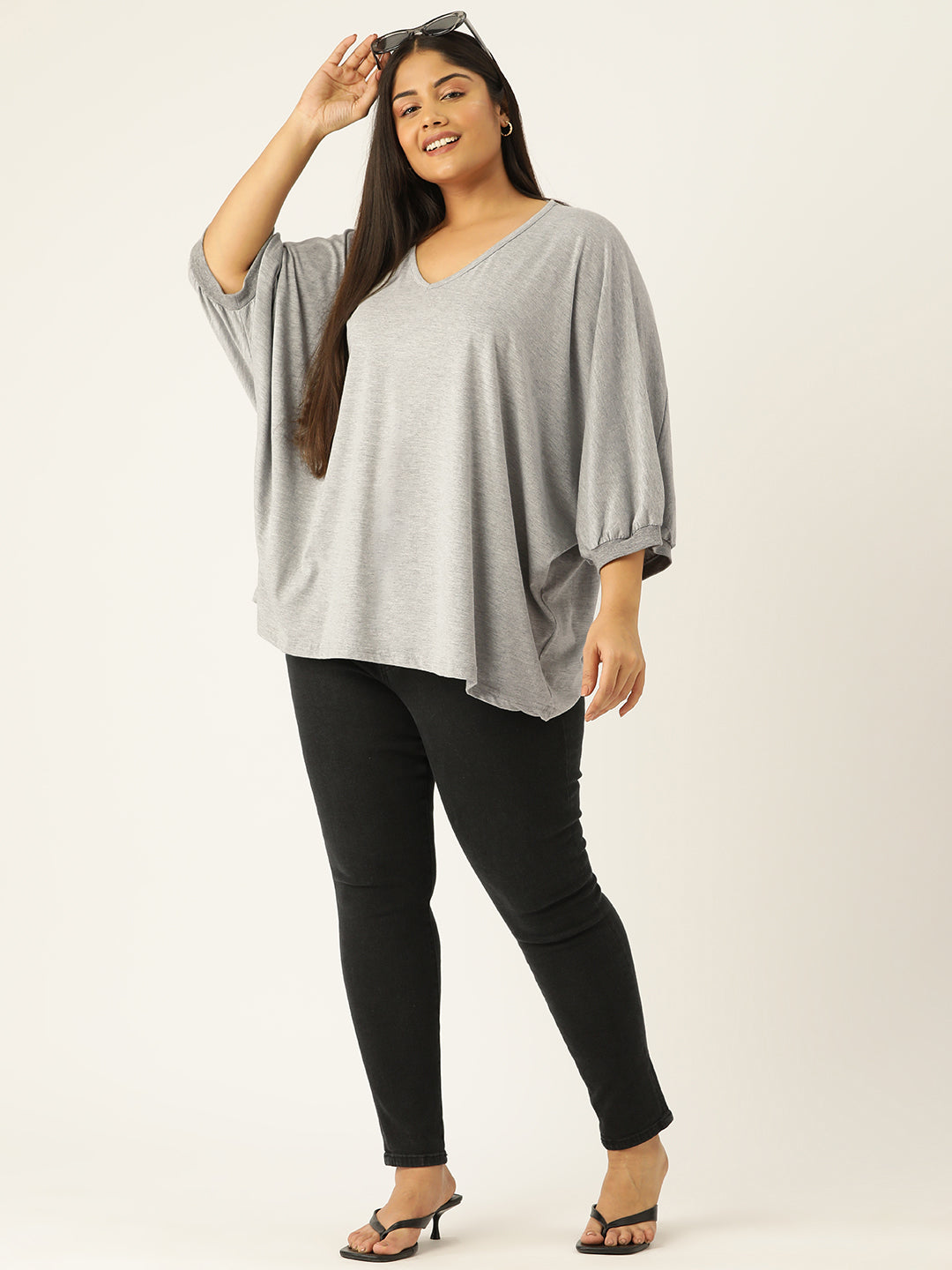 Plus Size Cotton Knitted Longline Top