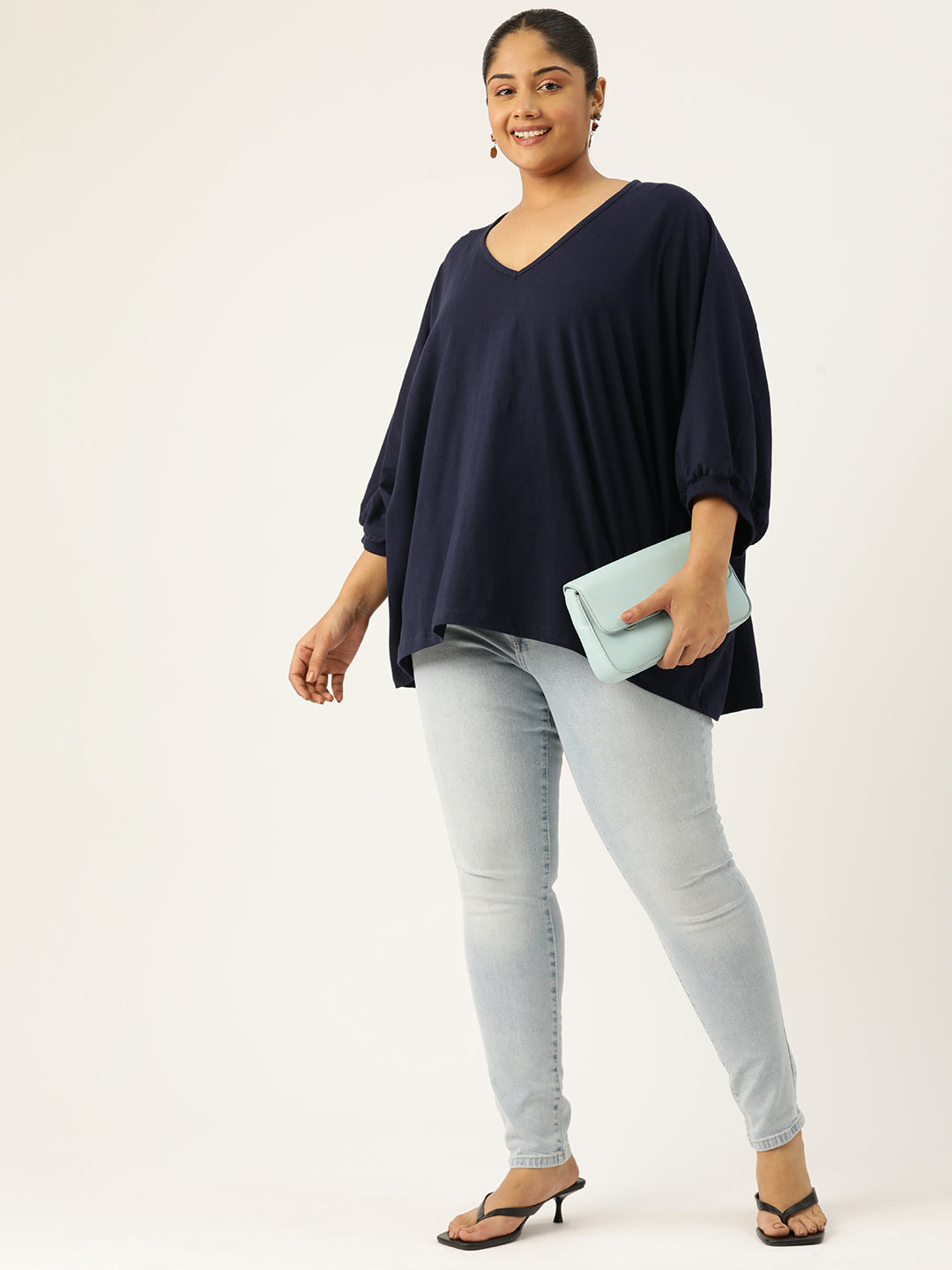 Plus Size Cotton Knitted Longline Top