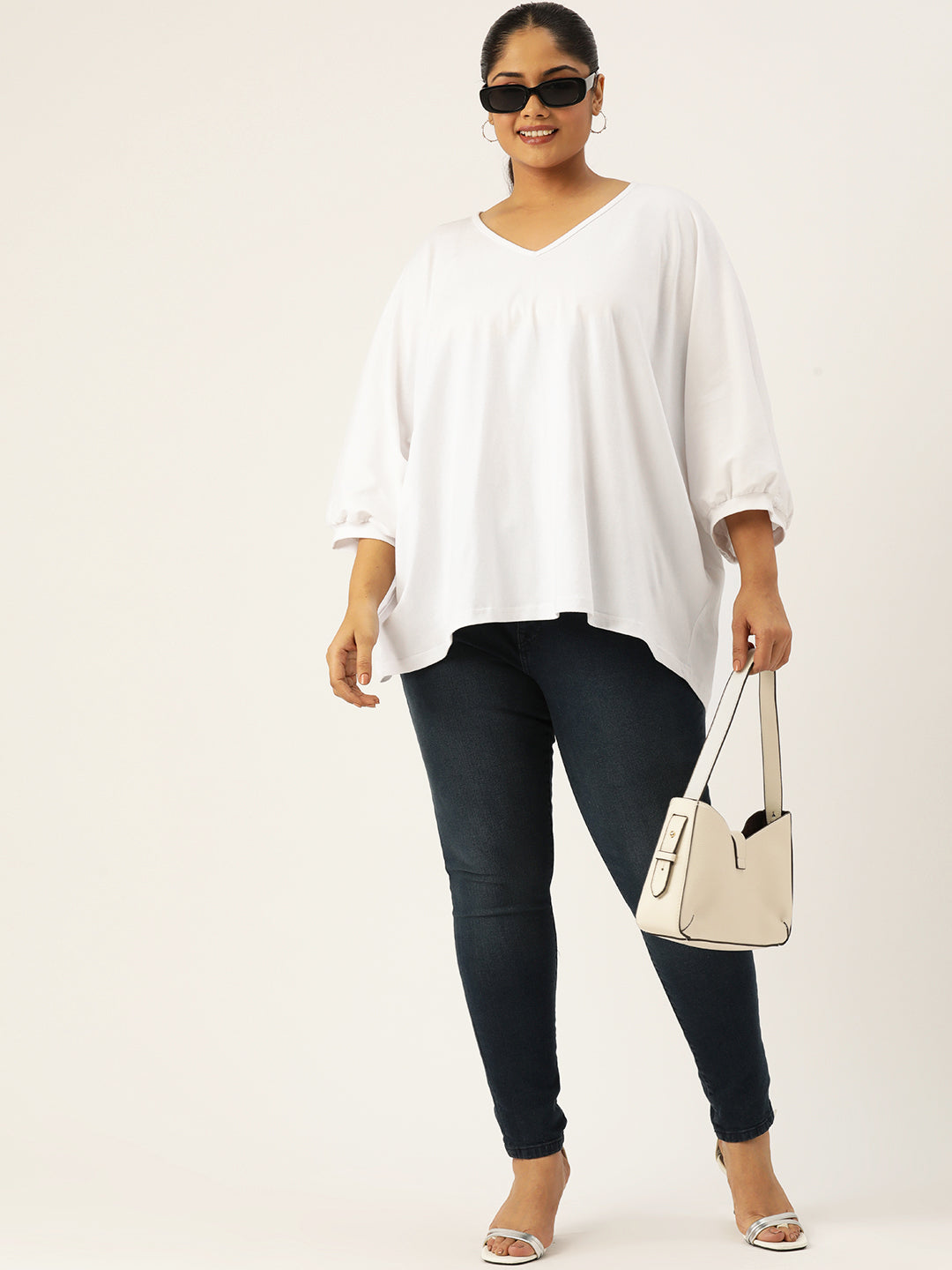 Plus Size Cotton Knitted Longline Top