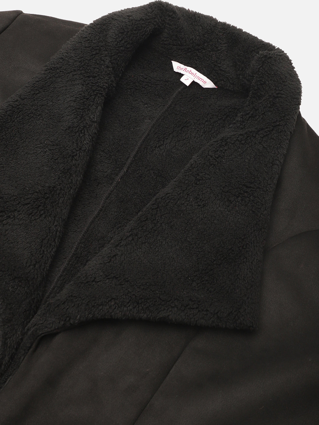 Open-Front Bonded Fur Jacket
