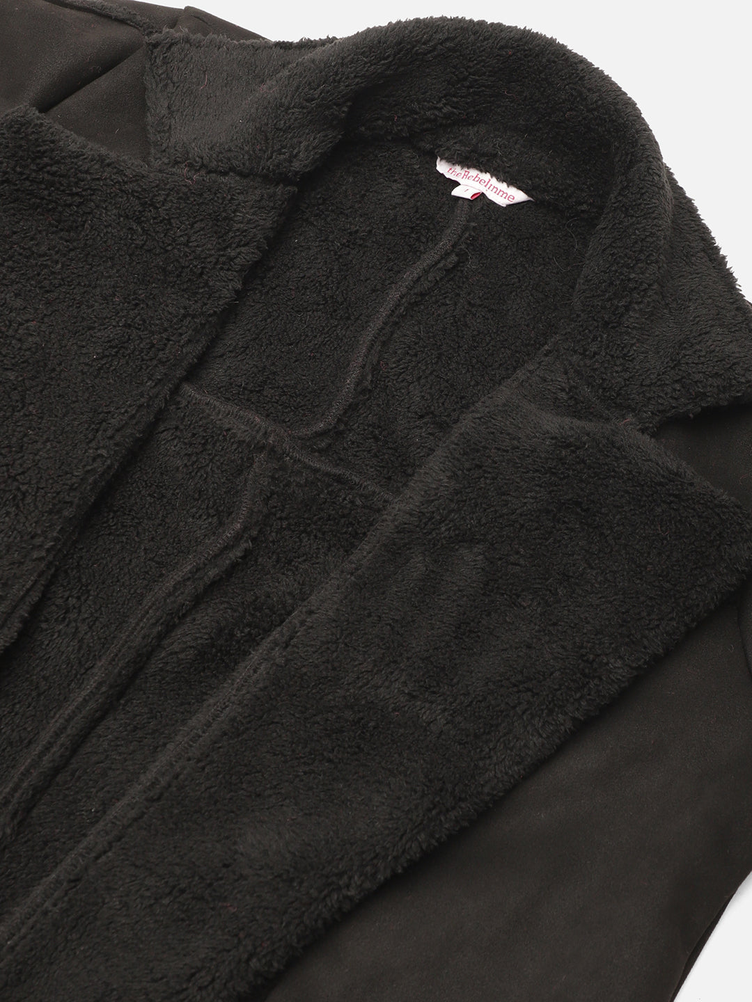 Longline Open-Front Bonded Fur Jacket